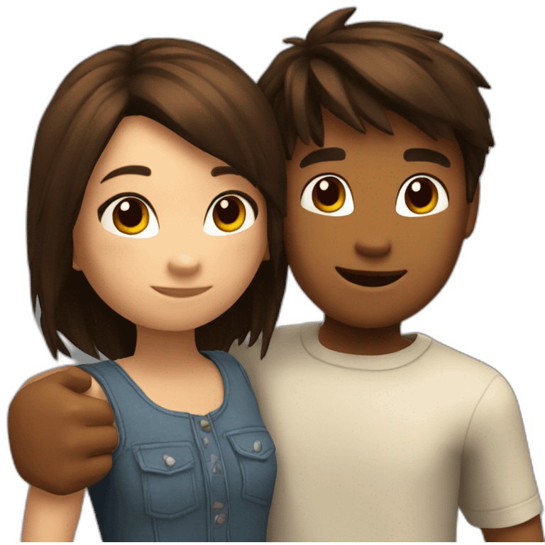 Roblox boy and girl hugging emoji