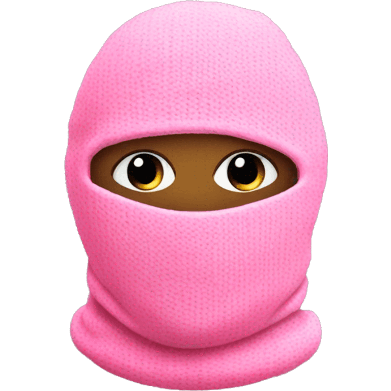 pink balaclava with eyelashes mixed  emoji