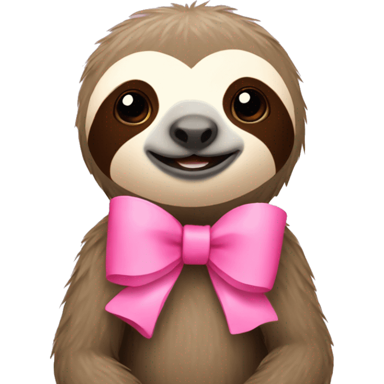 Sloth with pink bow  emoji