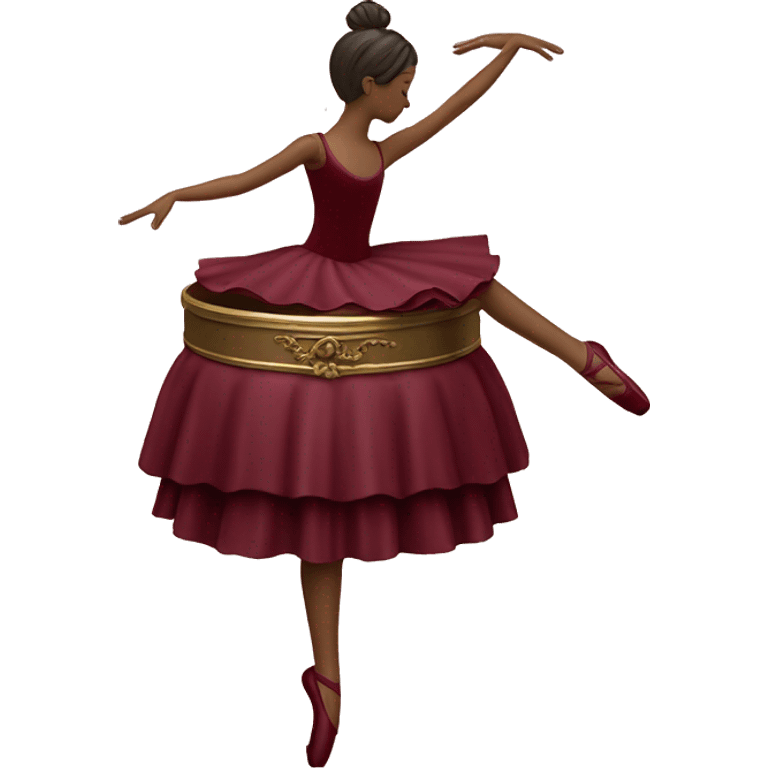 burgundy music box with ballerina standing back emoji