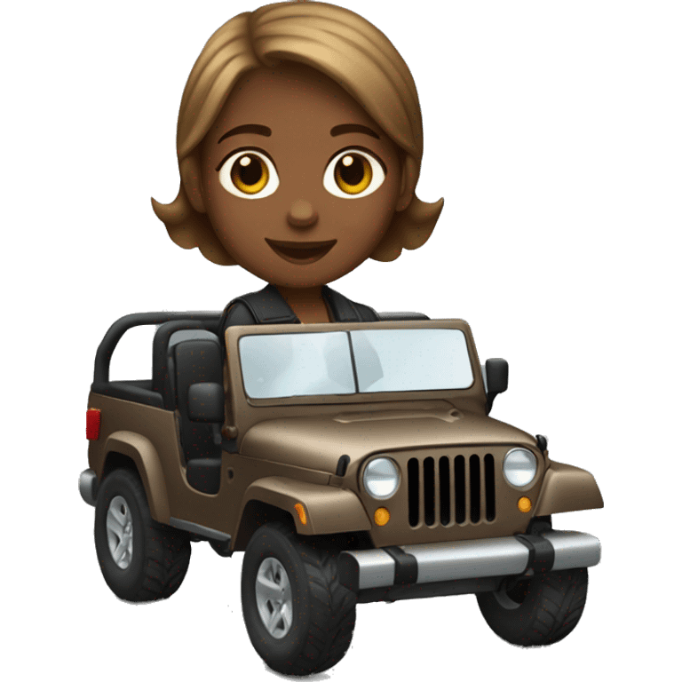 light brown hair girl driving black jeep emoji