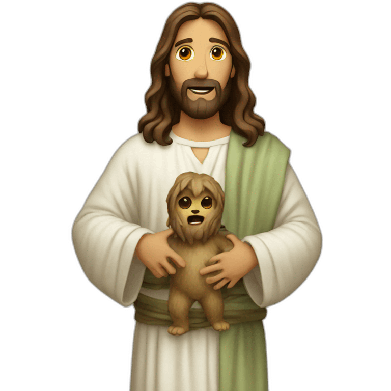 jesus holding monster emoji