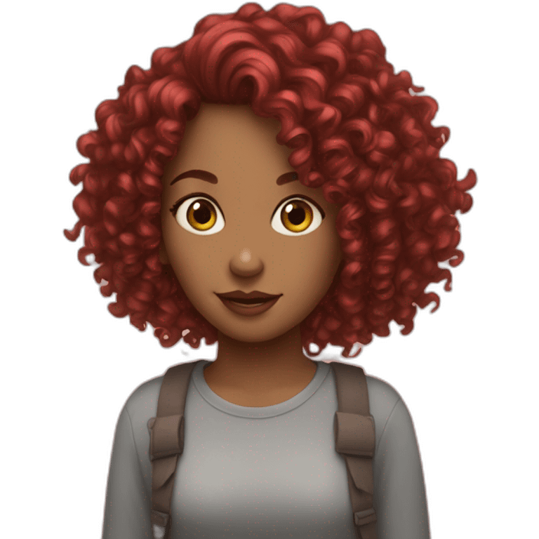 red curly girl emoji