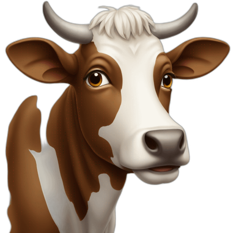 Vache sur une vache emoji