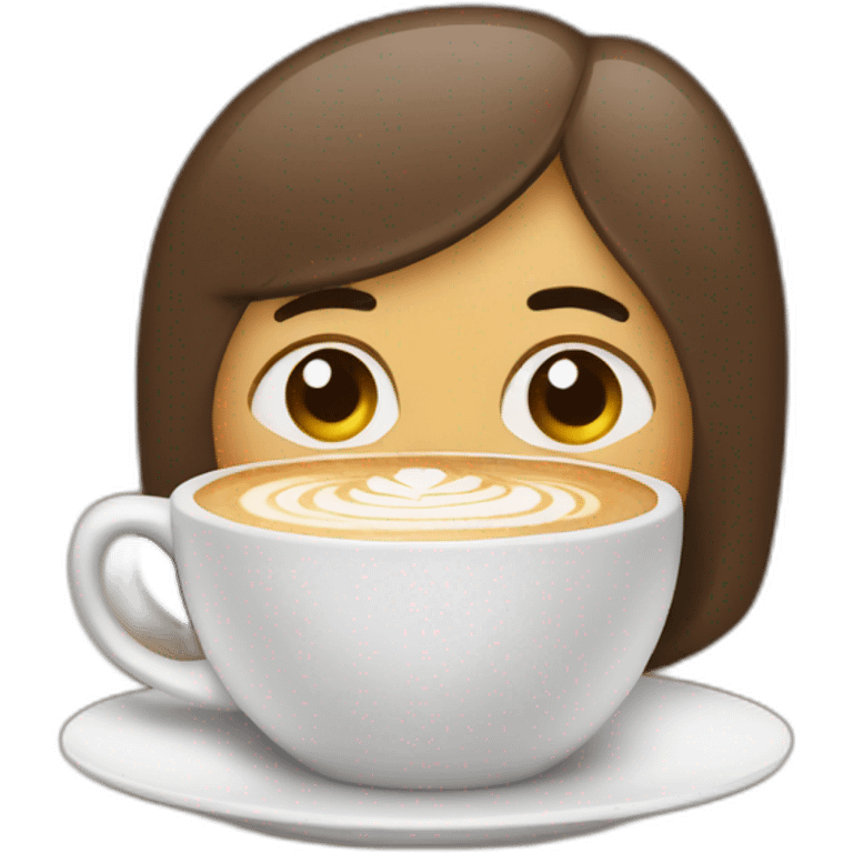 A person hugging a cup of cappuccino  emoji