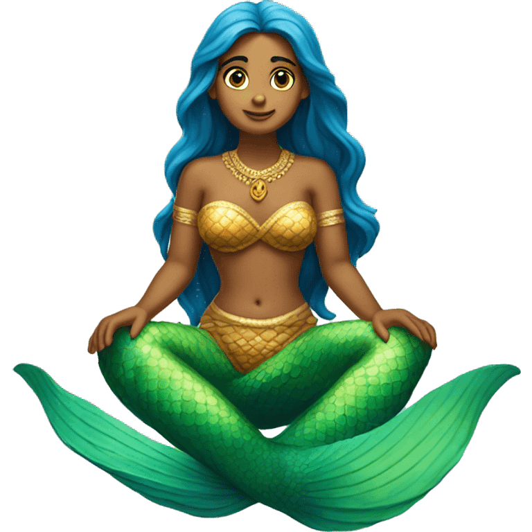 mermaid of India sitting whole body emoji