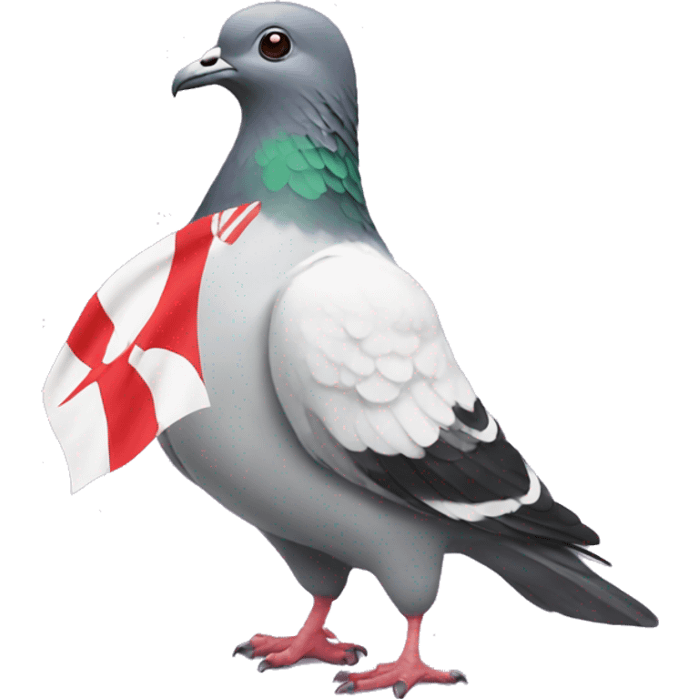 Pigeon with Japanese flag emoji