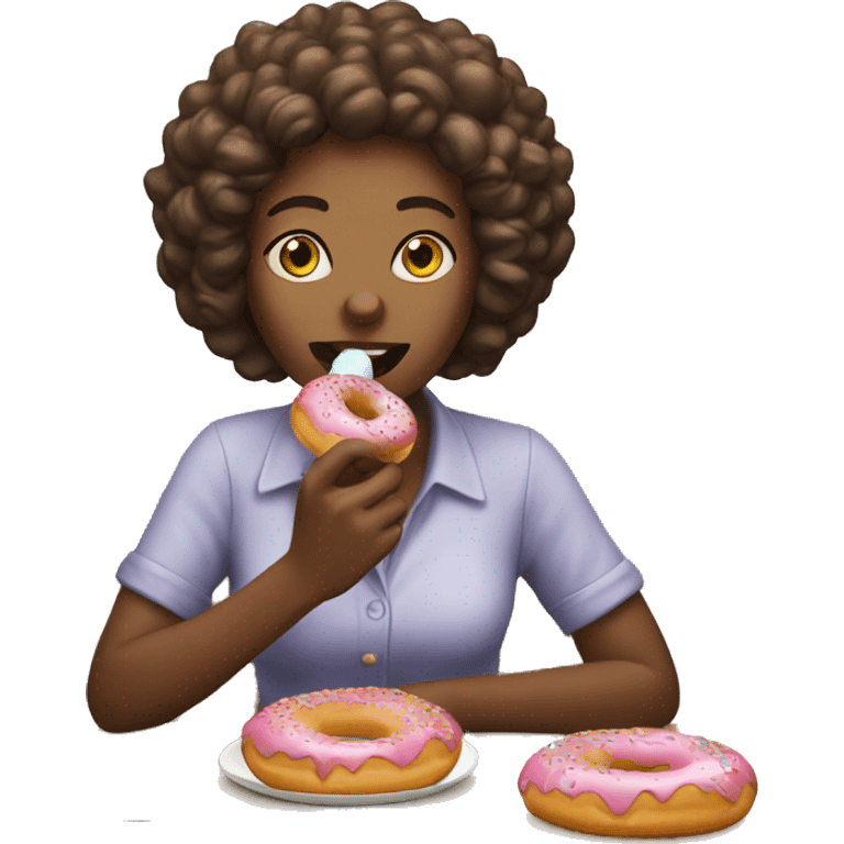 A women eating a donut  emoji