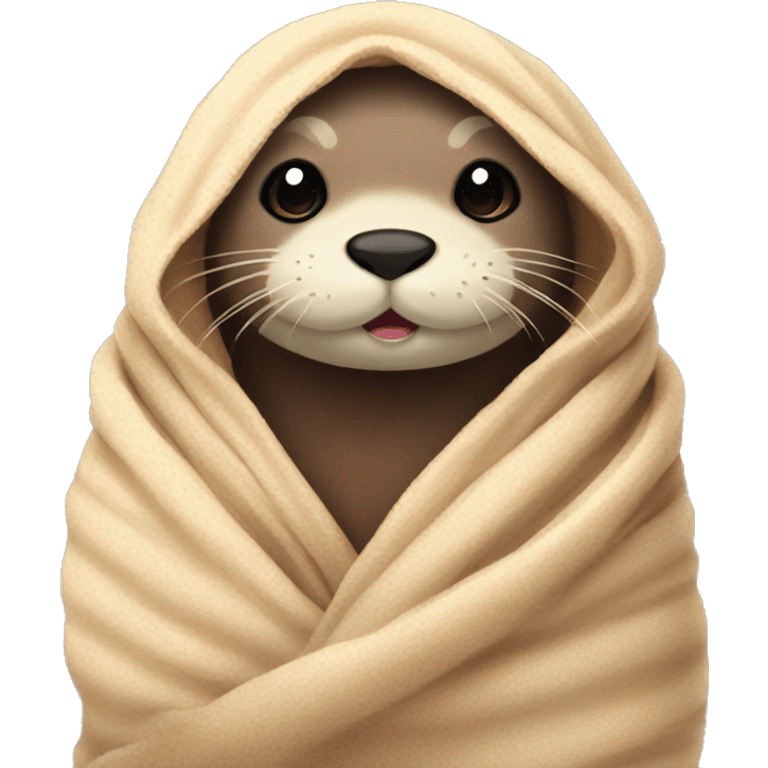 otter cozy in blanket emoji