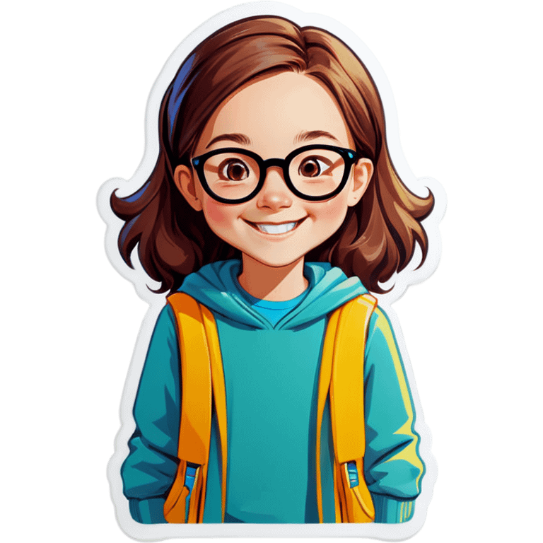 smiling girl with glasses emoji