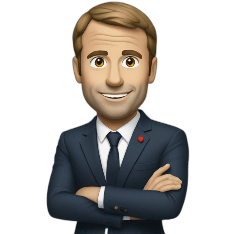 Macron en surf emoji