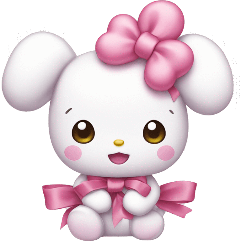 Sanrio cute my melody with pink ribbon emoji