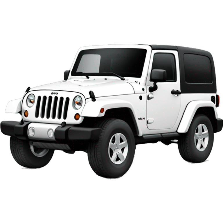 two door white jeep wrangler emoji