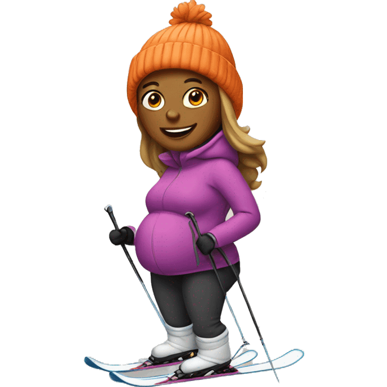 Pregnant woman skiing emoji