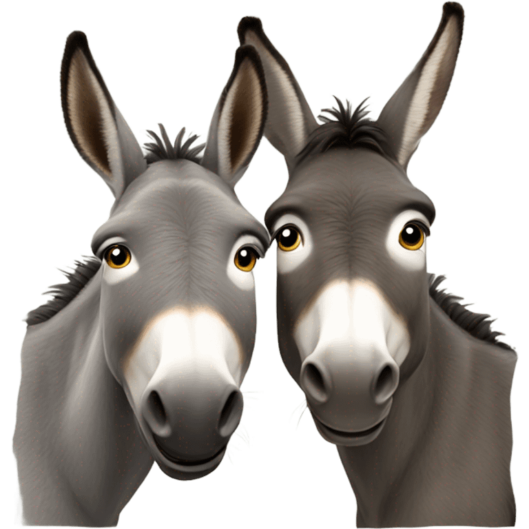 Two donkeys kissing  emoji