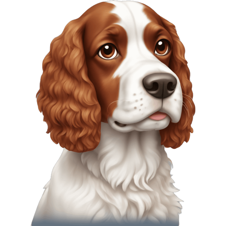 Red and white french britanny spaniel dog emoji