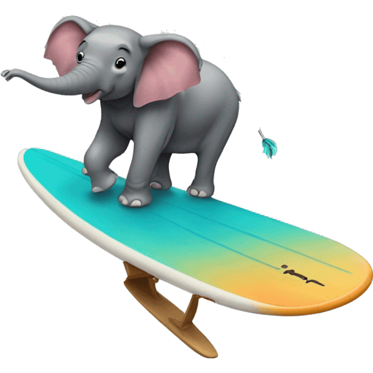 Elephant on a surfboard emoji