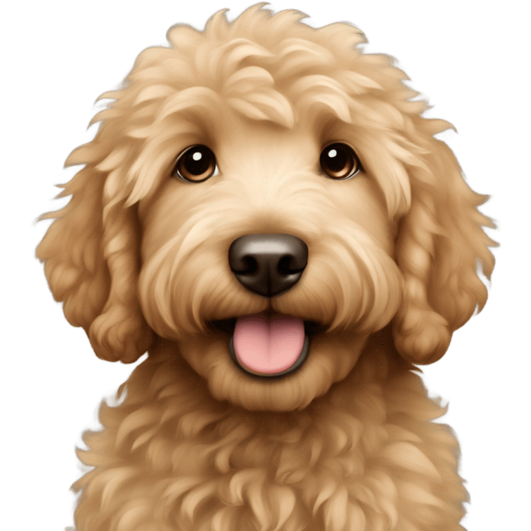 light brown fluffy golden doodle puppy emoji