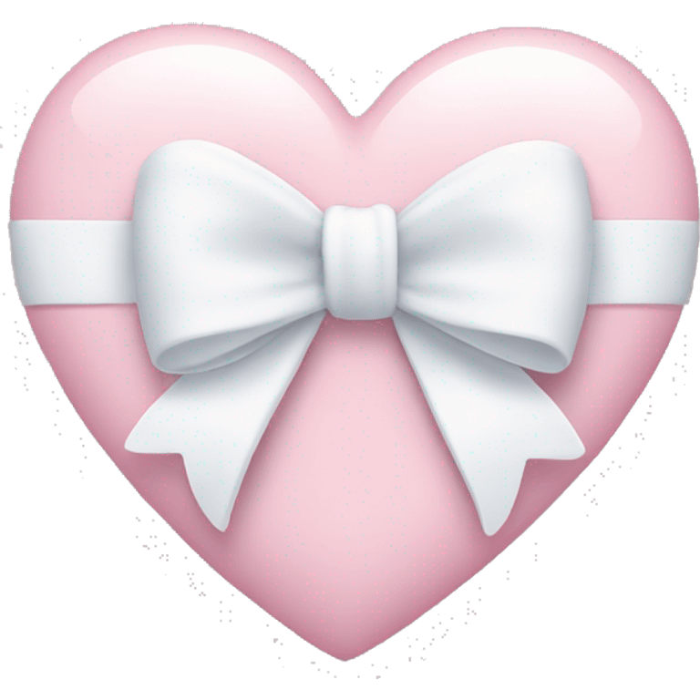 Pastel pink heart with white bow emoji