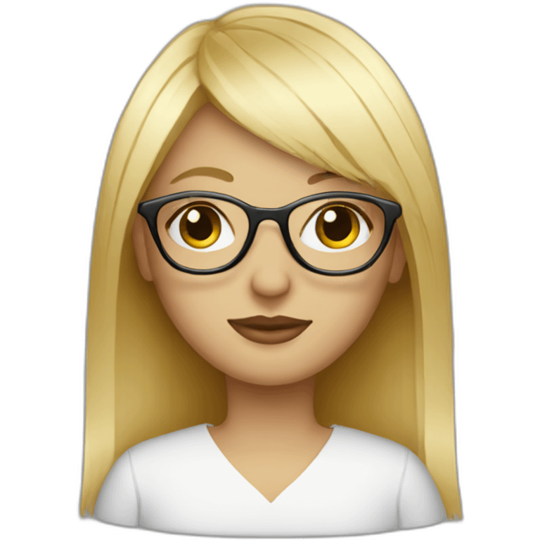 blonde designer with glasses and fringe emoji