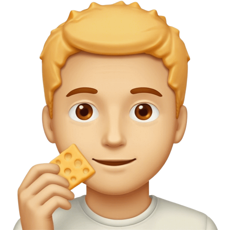 Man eating cheese crackers emoji