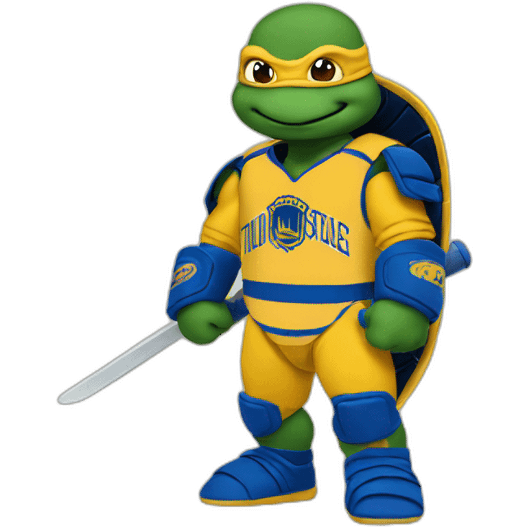 ninja turtle wearing a golden state jersey emoji