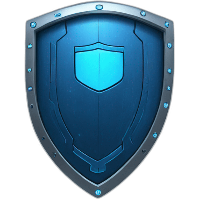 blue cyber shield futuristic emoji