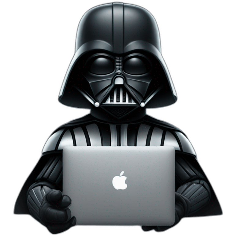 Dark vader holding a beer and a macbook emoji