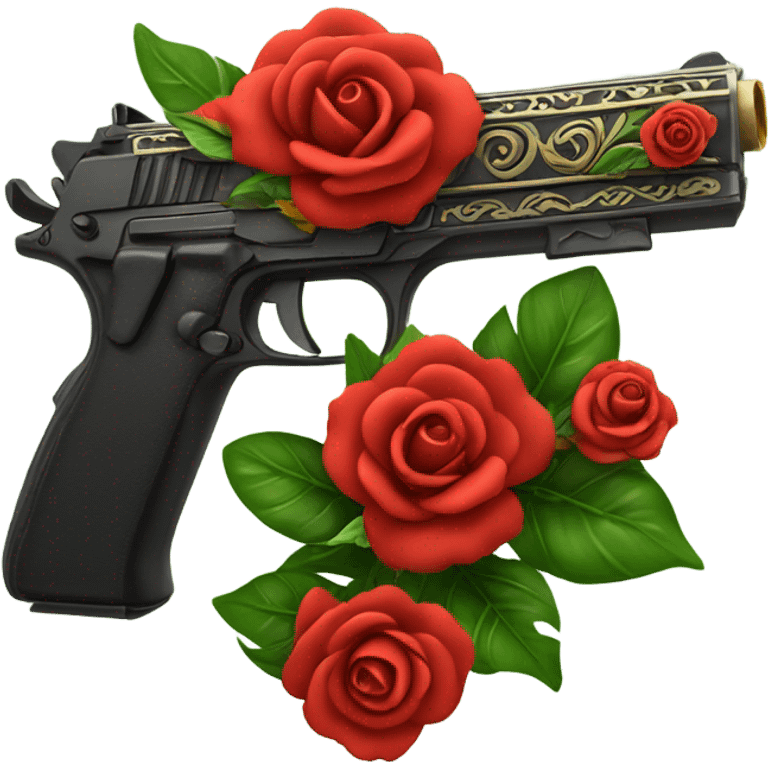 Red rose pistol  emoji