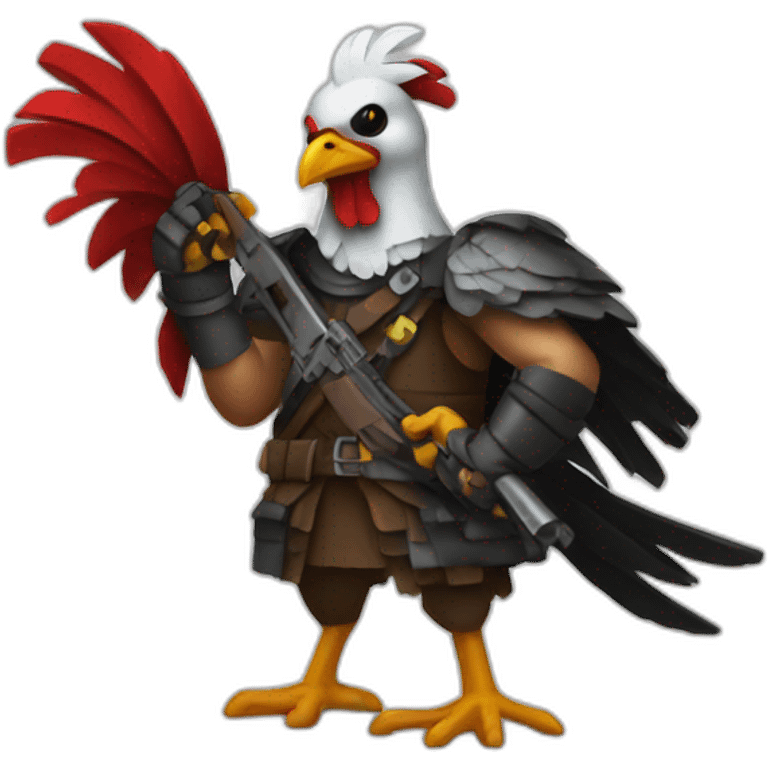 pixel chicken assassin emoji