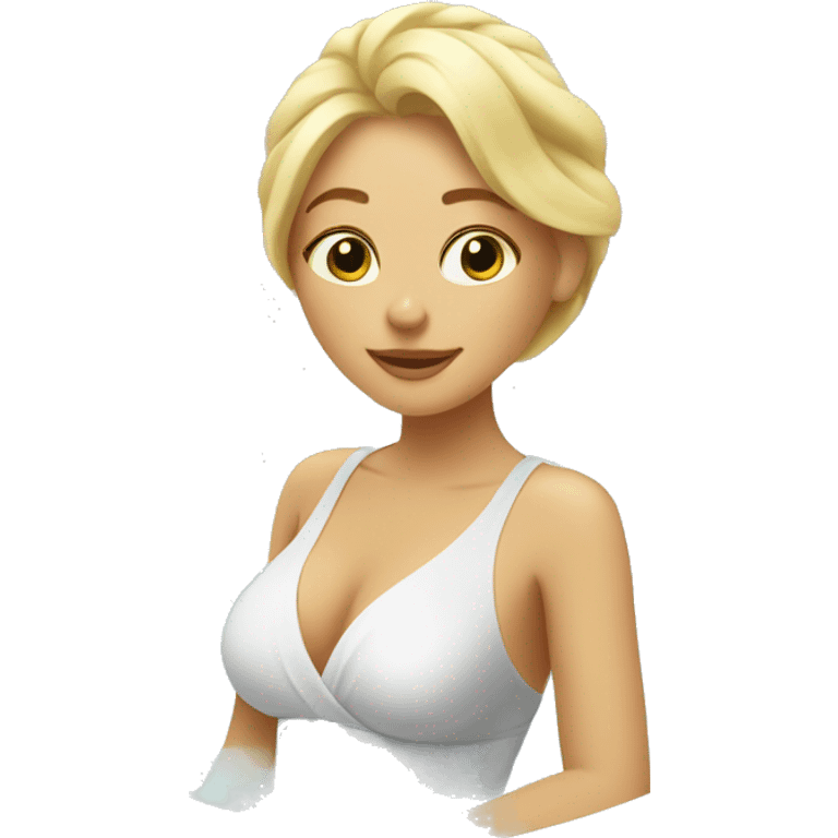 blond girl relaxing in spa  emoji