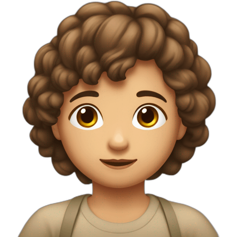 Niño cabello crespo de 4 años cara redonda  piel mestizo emoji