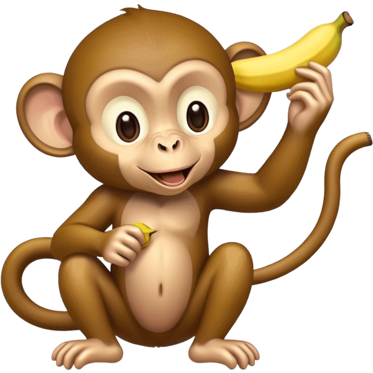 Monkey eating banan emoji