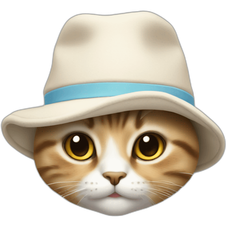 Un chat mignon avec un bonnet emoji