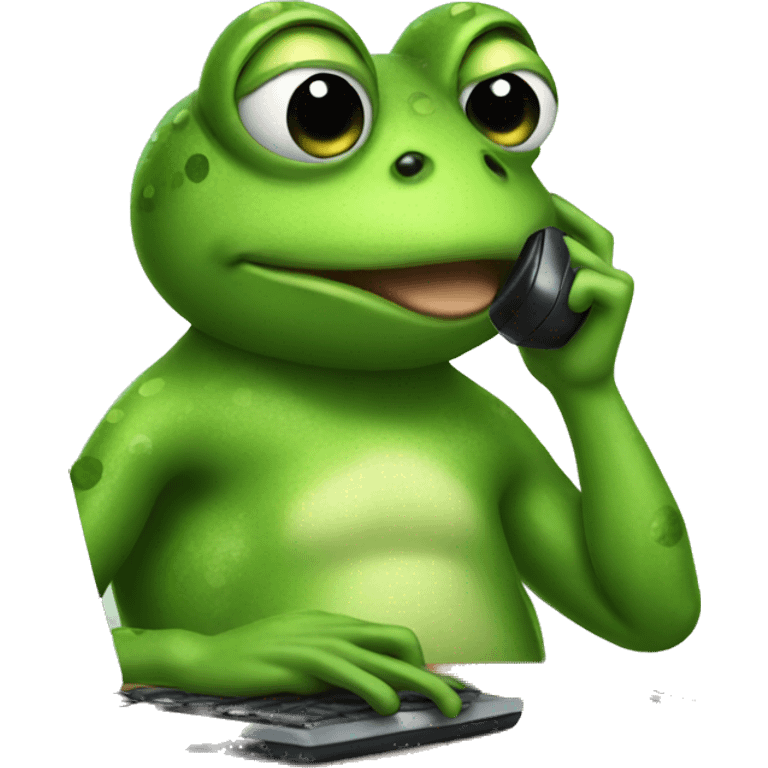 frog talking on the phone  emoji