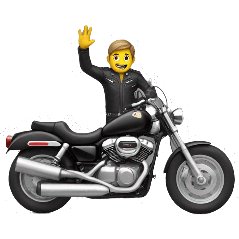 biker wave emoji