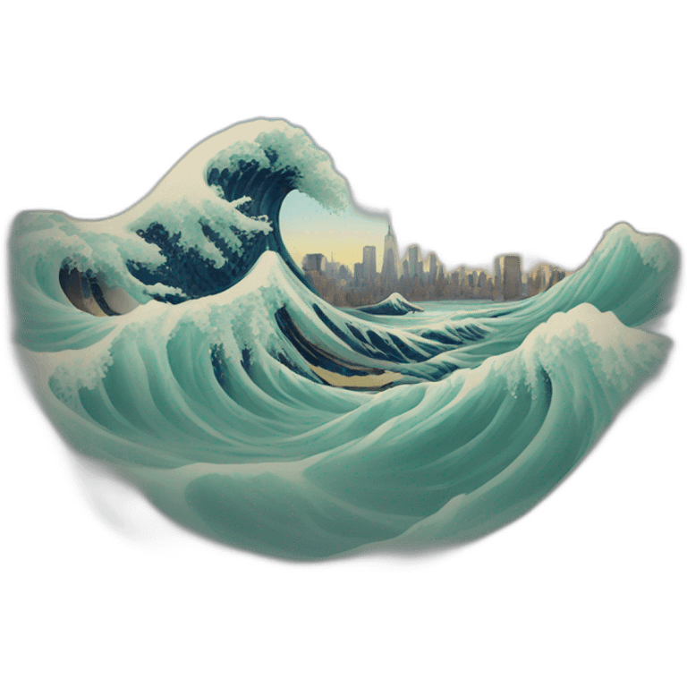 tsunami on new york emoji