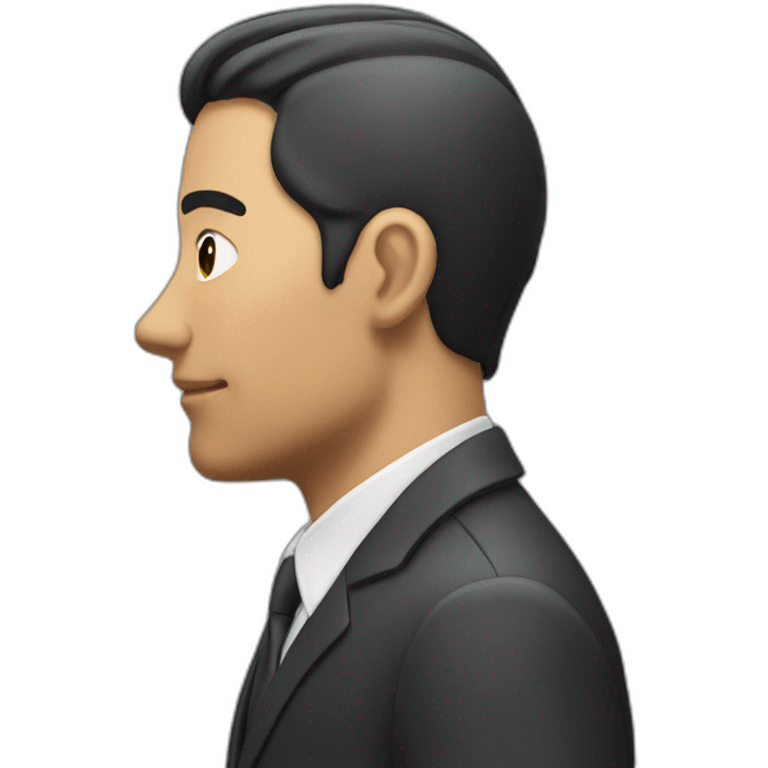 man in suit looking to the right (side view) emoji