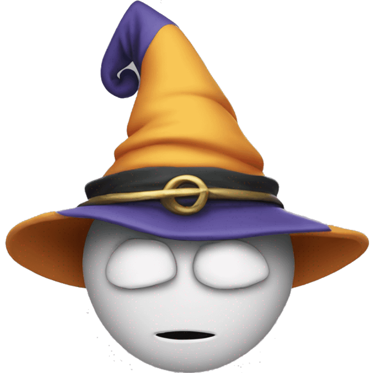 thinking face wearing wizard hat emoji