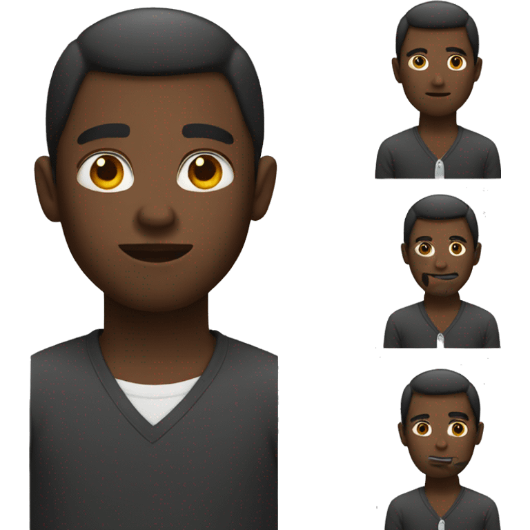 black man with lump on neck emoji