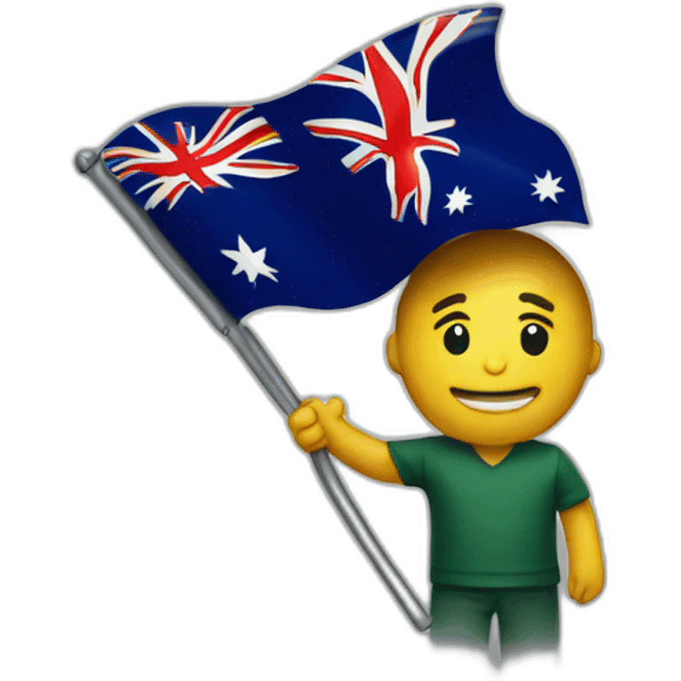 Man holding Australia flag emoji