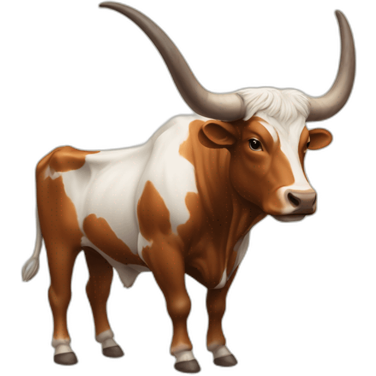 bull, Texas Longhorn, ridiculously long horns, full body emoji