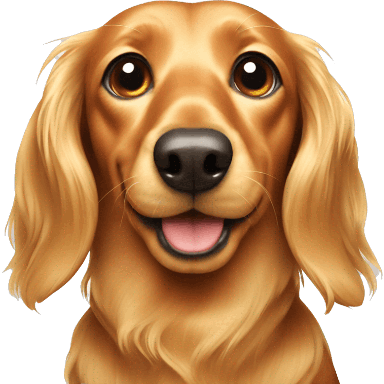 Golden long hair dachshund  emoji