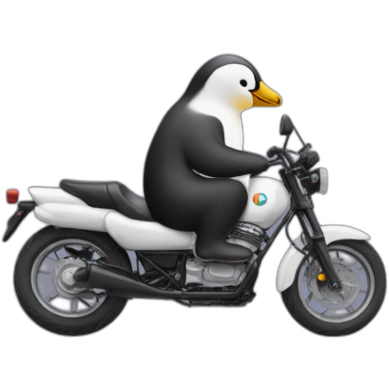 Un pingouin sur une moto emoji