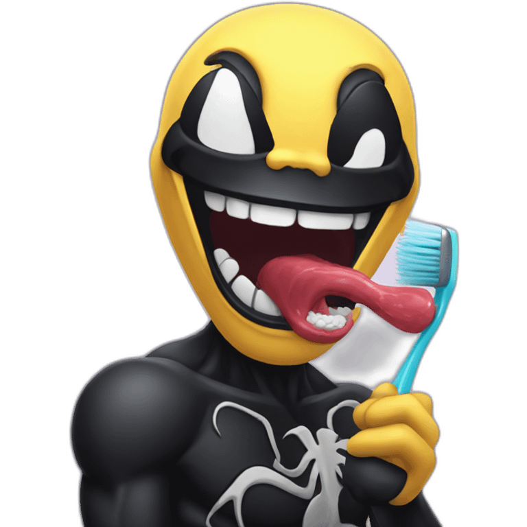 Venom brushing his teeth carefully emoji