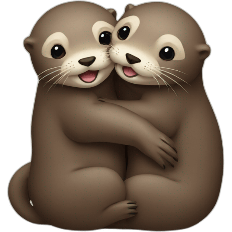 Otters huging eatch other emoji