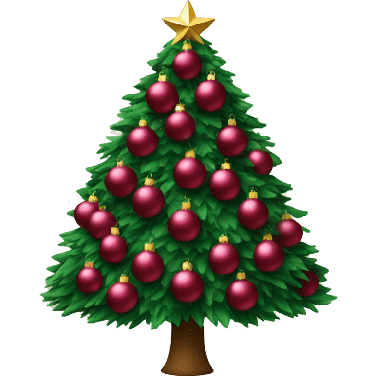 Christmas tree with burgundy balls emoji