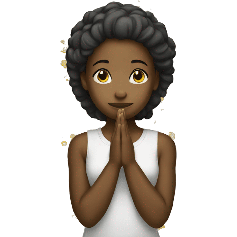 black girl praying emoji