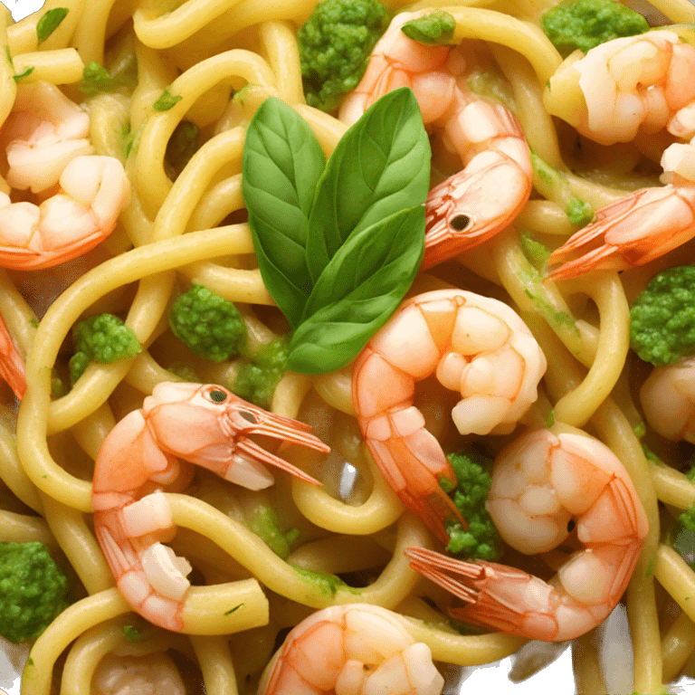 Italian pasta pesto with shrimps emoji