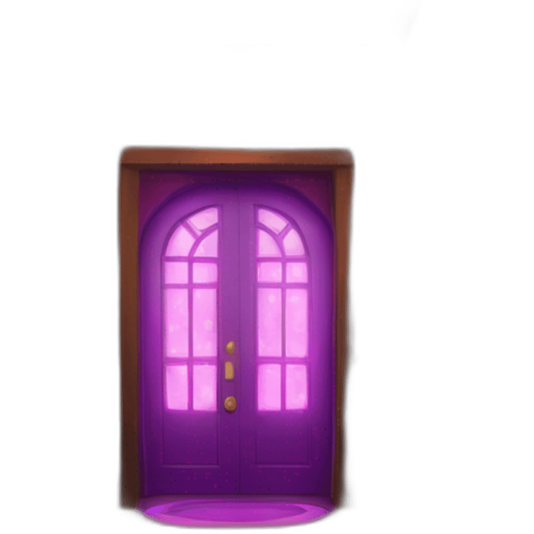 Bar entrance with 3 purple huge neon arch lights from larger to smaller leading down the hall inside  emoji